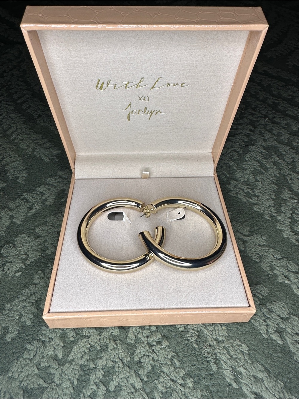 Jaclyn Roxanne With Love Gold Hoop Earrings - Classic Chunky Hoops